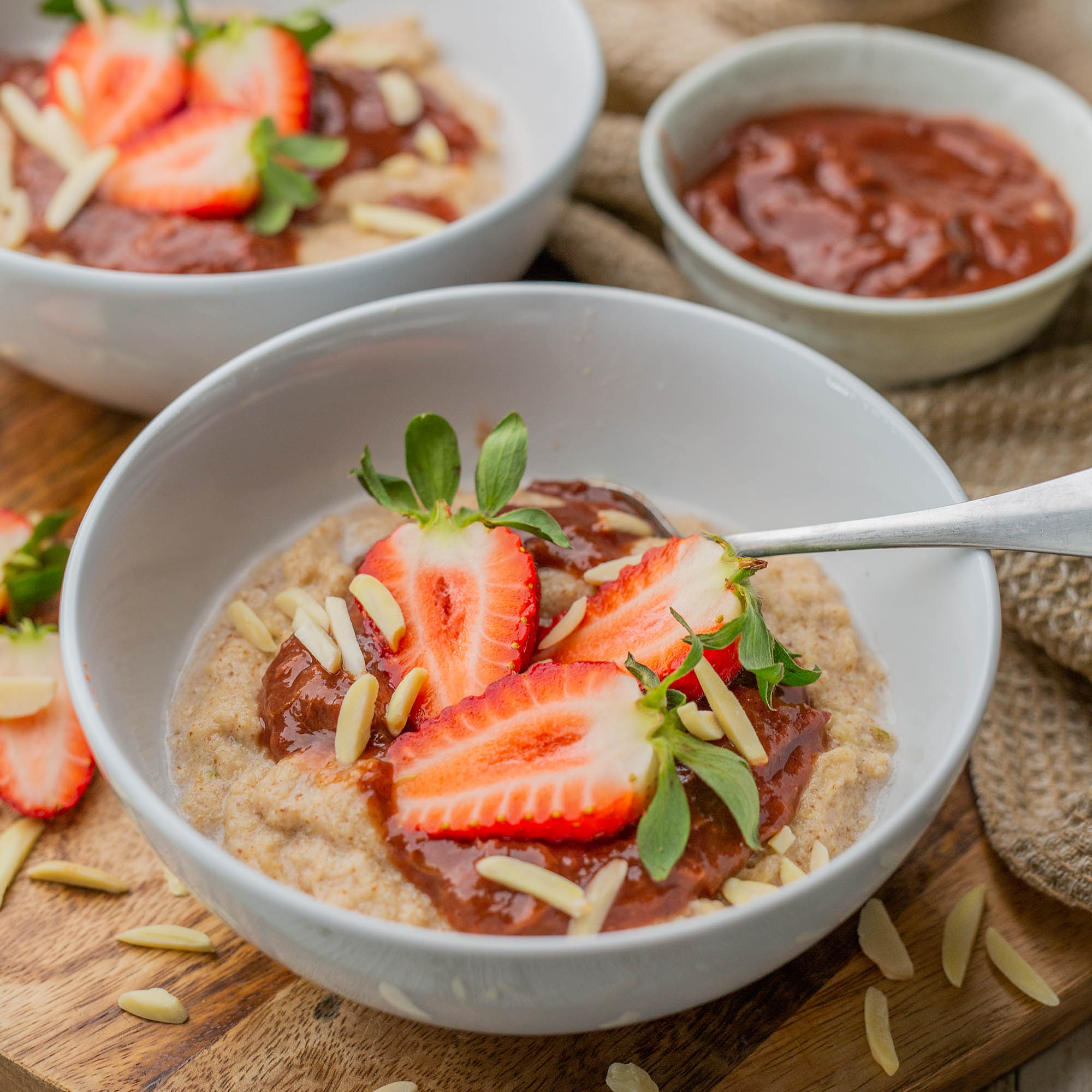 Amaranth Porridge with Stewed Rhubarb – Hazel & Cacao